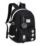 Wadirum Stylish Black Laptop Backpack for Girls