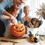 Halloween Cat Pumpkin Ceramic Utensil Holder