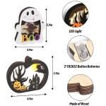 Halloween Lighted Wooden Table Decor - Ghost and Pumpkin