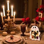 Halloween Lighted Wooden Table Decor - Ghost and Pumpkin