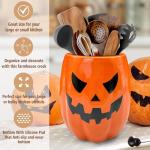 Cute Ceramic Pumpkin Utensil Holder for Halloween