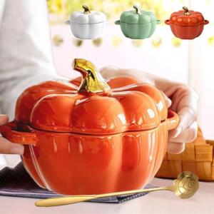 Ceramic Pumpkin Bowl with Lid for Fall Decor