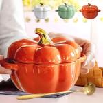 Ceramic Pumpkin Bowl with Lid for Fall Decor