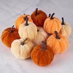 12pcs Faux Velvet Pumpkins for Fall Decor