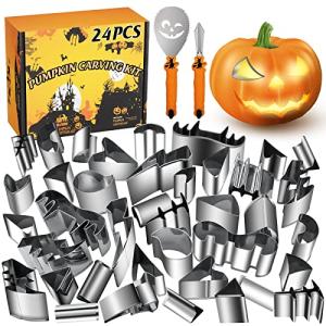 WANNTS Pumpkin Carving Kit for Kids - 24 Tools