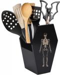 Gothic Halloween Utensil Holder for Spooky Kitchens
