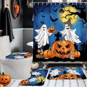 Halloween Shower Curtain Set with Accessories