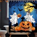 Halloween Shower Curtain and Rug Set