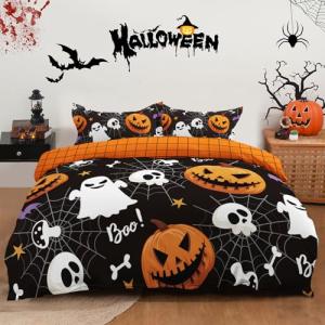 Queen Halloween Duvet Cover Set with Pillowcases