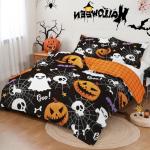 Queen Halloween Duvet Cover Set with Pillowcases