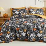 Cozy Halloween Queen Comforter Set - 7 Pieces