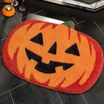 Halloween Pumpkin Bathroom Rugs - Non-Slip & Washable
