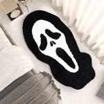Fluffy Black Skull Bath Mat - Non-Slip Washable