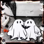 Halloween Ghost Bat Bath Rug - Non-Slip, 31.4 Inch