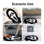 Fluffy Black Skull Bath Mat - Non-Slip Washable