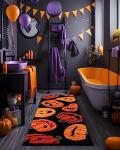 Fall Pumpkin Bathroom Runner Rug for Autumn Decor