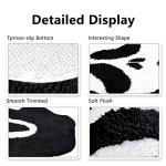 Fluffy Black Skull Bath Mat - Non-Slip Washable