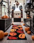 Fall Pumpkin Bathroom Runner Rug for Autumn Decor