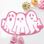 Pink Halloween Bath Mat - Ghost Non-Slip Rug