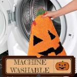 Halloween Pumpkin Bathroom Rugs - Non-Slip & Washable