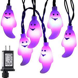 60 LED Purple Ghost String Lights for Halloween