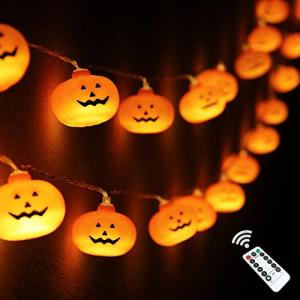 Runleo 30 LED Pumpkin String Lights for Halloween