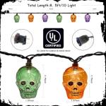 Skull String Lights for Halloween Decor 8.5Ft