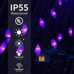 60 LED Purple Ghost String Lights for Halloween