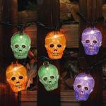 Skull String Lights for Halloween Decor 8.5Ft