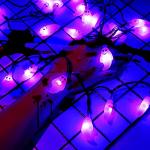 60 LED Purple Ghost String Lights for Halloween