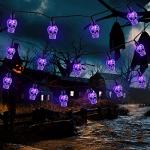 RECESKY 70 LED Purple Skull String Lights