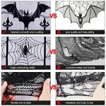 Halloween Spider Web Bats Lace Curtains, 2PCS