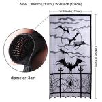 Black Lace Halloween Window Curtains - 2 Pack