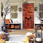 Halloween Spider Web Bats Lace Curtains, 2PCS