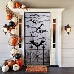 Halloween Spider Web Bats Lace Curtains, 2PCS