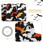 Halloween Blackout Curtains with Orange Bats - 2 Panels