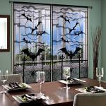 Black Lace Halloween Window Curtains - 2 Pack