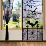 Black Lace Halloween Window Curtains - 2 Pack
