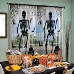 Halloween Spider Web Skull Door Curtain