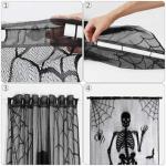 Halloween Spider Web Skull Door Curtain