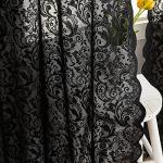 Black Lace Halloween Curtains for Gothic Decor 84