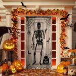 Halloween Spider Web Skull Door Curtain