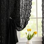 Black Lace Halloween Curtains for Gothic Decor 84