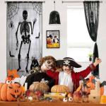 Halloween Spider Web Skull Door Curtain