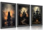 Set of 3 Halloween Canvas Art Prints
