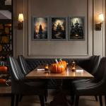 Set of 3 Halloween Canvas Art Prints