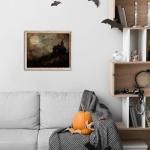 Moody Halloween Wall Art Prints - Unframed Decor