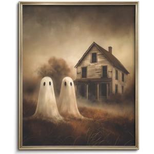 Cute Retro Ghost Art for Halloween Decor