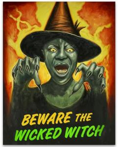 Wicked Witch Vintage Wall Art Poster - Spooky Decor