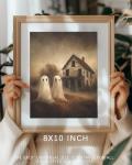 Cute Retro Ghost Art for Halloween Decor